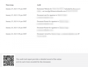 sample audit-trail report of transaction