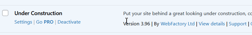 deactivate plugin