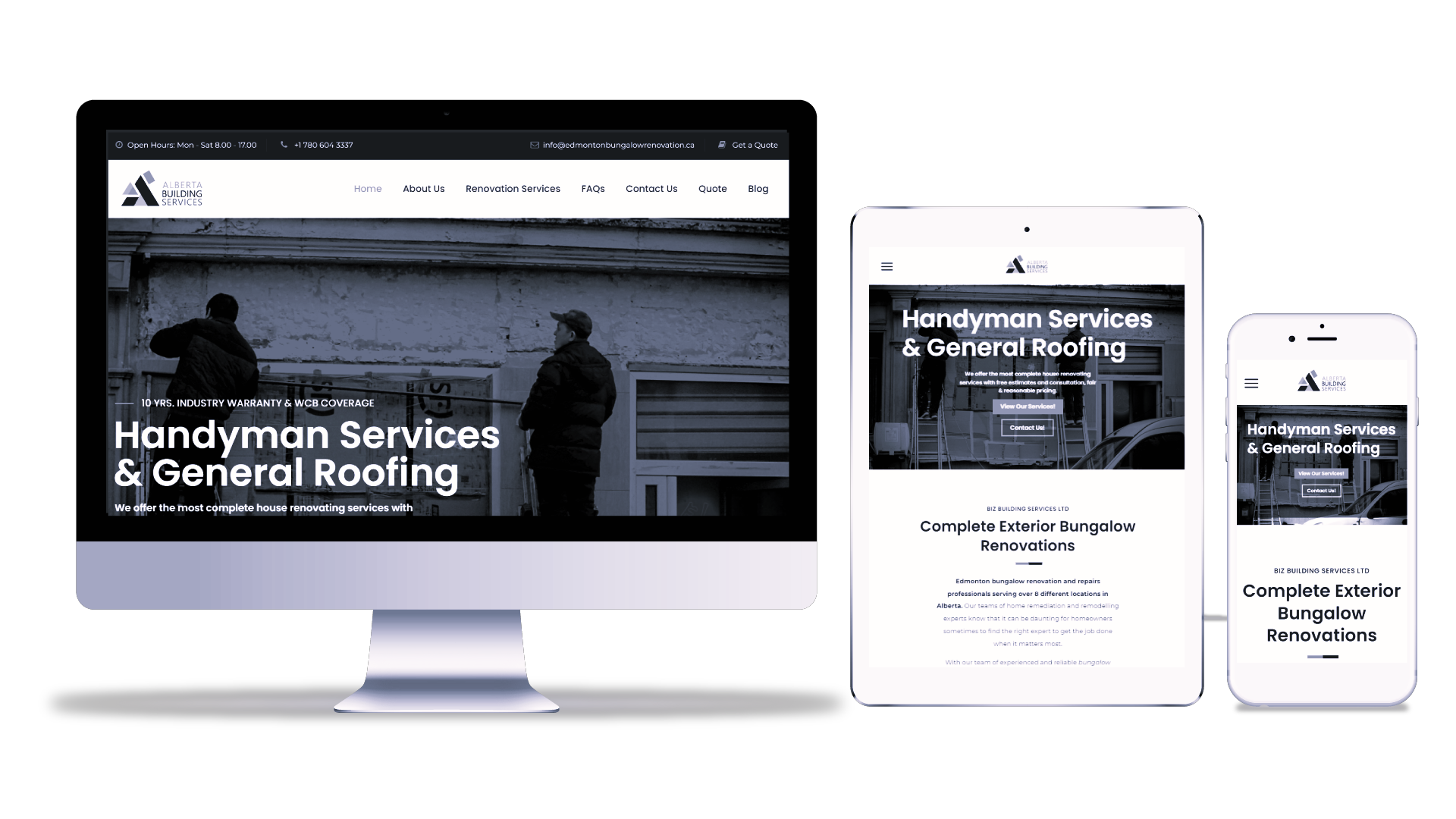 Edmonton Bungalow Renovation Website Design